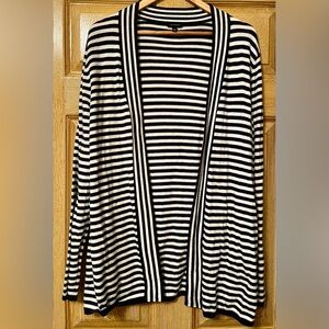 Talbots Navy and White Striped Cardigan size XL